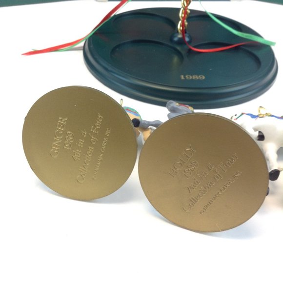 1989 Hallmark Christmas Ornament Carousel Horse Series Display Stand & 4 Horses - Picture 5 of 16